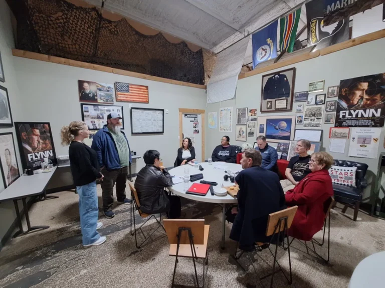 Network Conroe meeting of business owners sitting around a round table wit